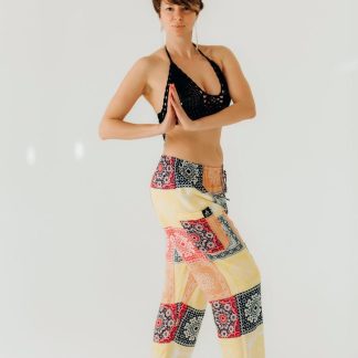 ボヘミアン パッチフロー ヨガパンツ